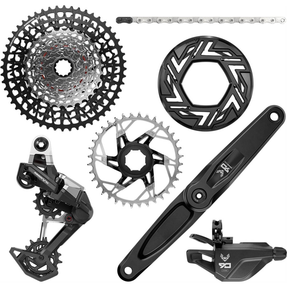 Komponentgrupp SRAM Eagle 90 SRAM/Brose 36T 170 mm - Svart Silver ( )