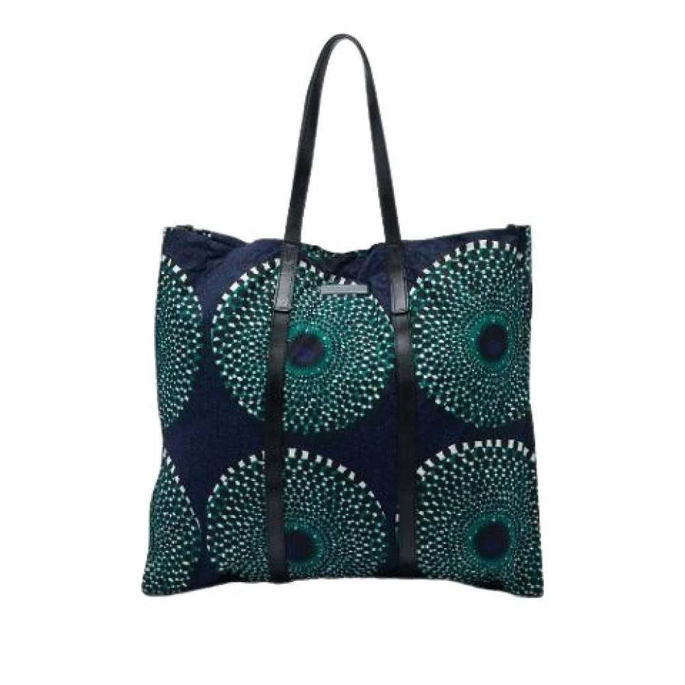 Burberry Vintage Pre-owned Printed Nylon Tote - Vintage - Dame - Blå - ONE SIZE - Nylon