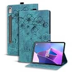 Succtopy fodral för Lenovo Tab P12 12,7 tum 2023 folio flip PU-läder skyddsfodral Lenovo Tab P12 2023 pennhållare stående plånbok fodral surfplatta skal Lenovo Tab P12 12,7 tum 2023 ljusgrön
