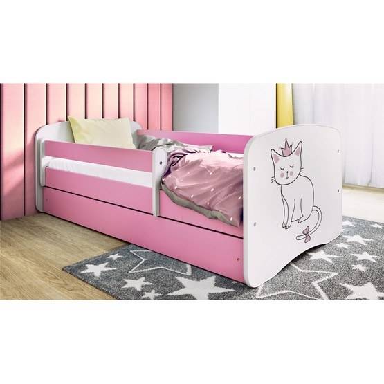 Kocot Kids Barnsäng - Babydreams Rosa Med Madrass - Katt 140x70 Cm