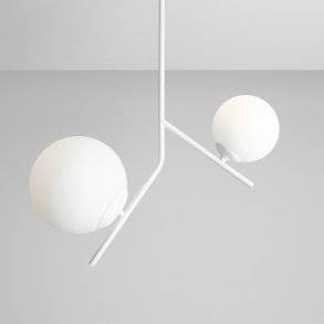 Arts - Loftlampe i hvidt metal og hvidt glas