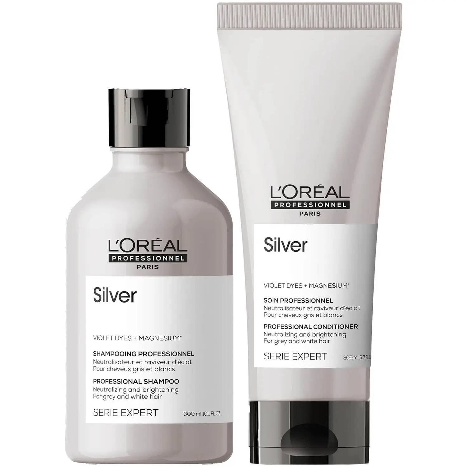 L'Oréal Professionnel Silver Shampoo 300ml + Conditioner 200ml - Duo