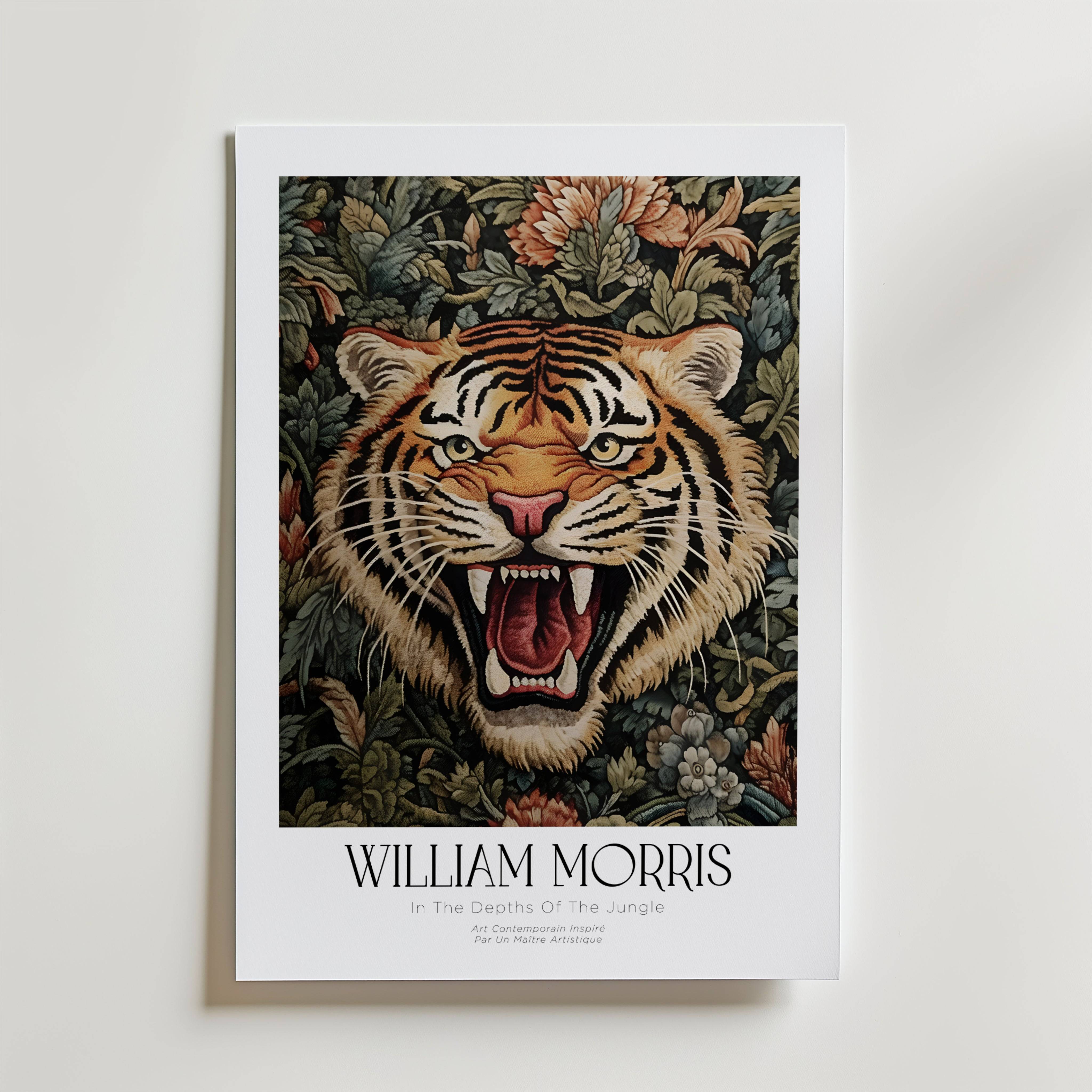 William Morris Jungle Tiger Majesty Poster - Premium Canvas 40x50 cm
