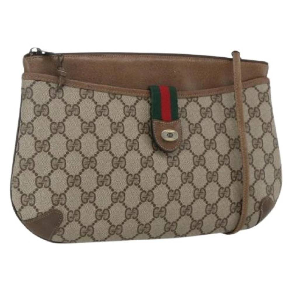 Gucci Vintage Pre-owned Canvas Cross Body Taske - Vintage - Dame - Beige - ONE SIZE - Tyl
