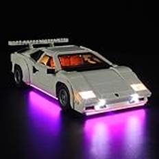 BRIKSMAX ljuskit för Lego-10337 Lamborghini Countach 5000 Quattrovalvole – kompatibel med Lego ikoner byggset – inkluderar inte Lego-set