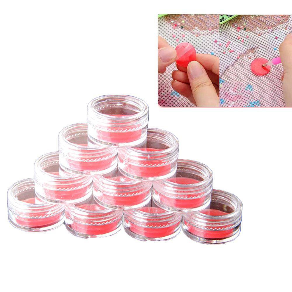 10Pcs/Set DIY Point Pen Drilling Mud Diamond Painting Glue Clay Nail Tools Pink