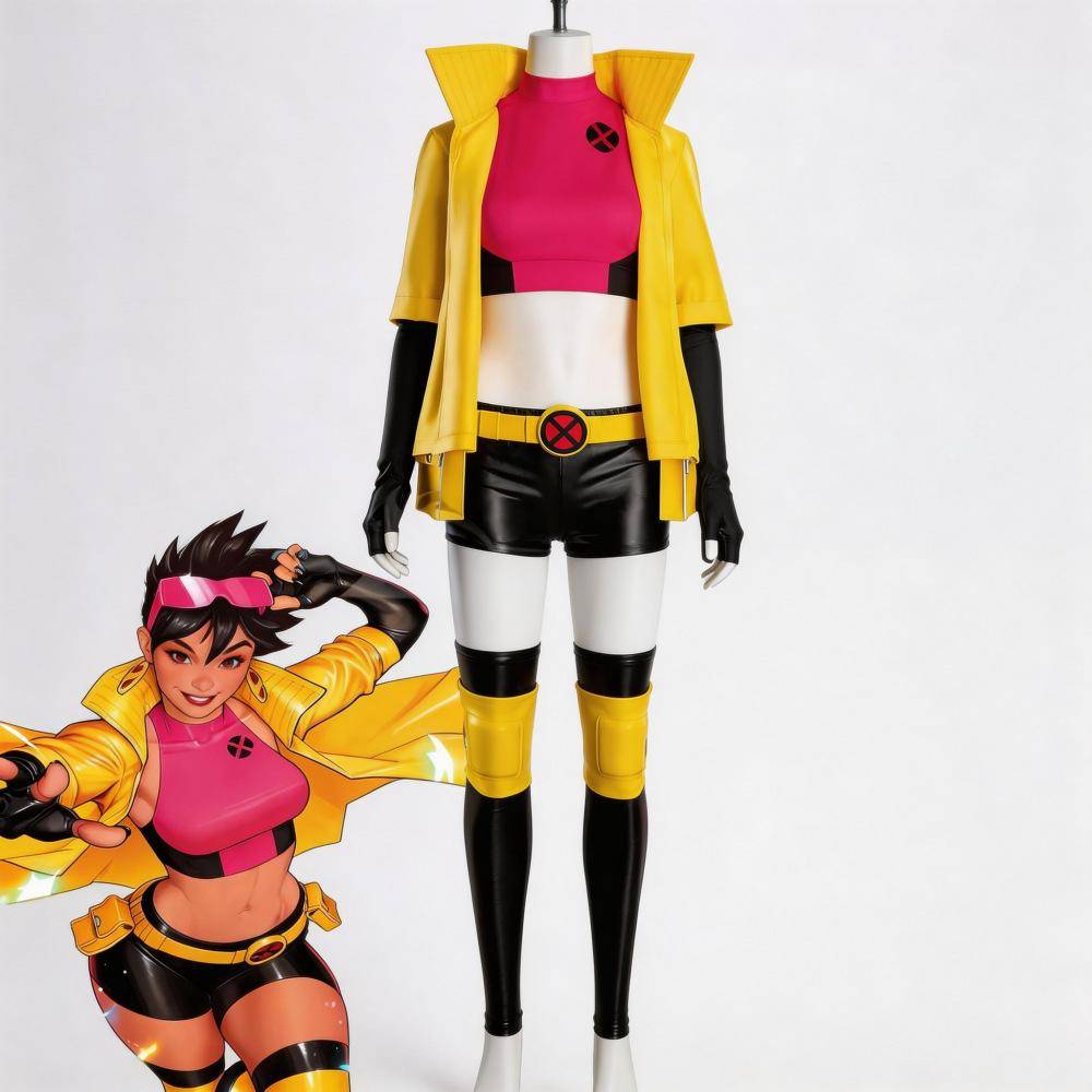 Marvel X-Men Li Qianhuan cosplaydräkt Kinesisk domare gul trenchcoat-dräkt Spelkaraktär prestandadräkt cm black