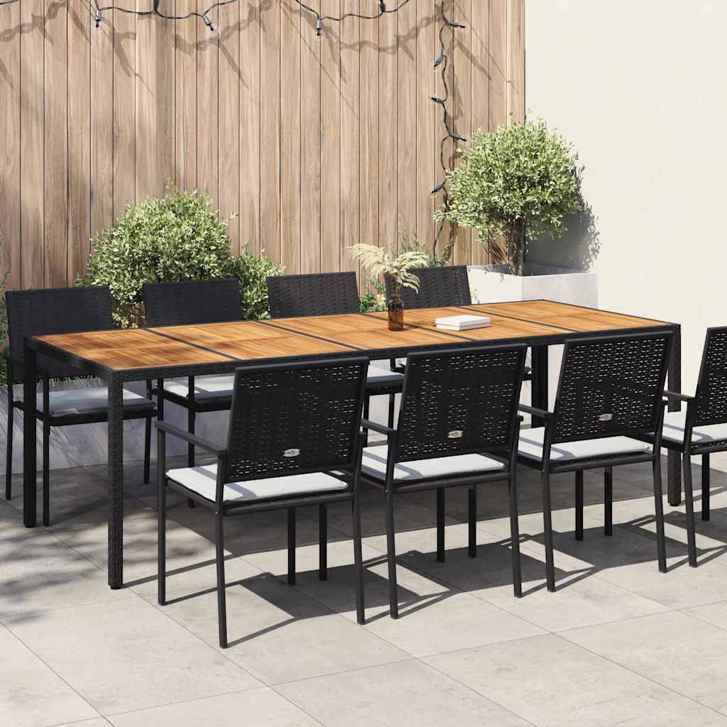 vidaXL Havemøbel Bord Sort polyrattan