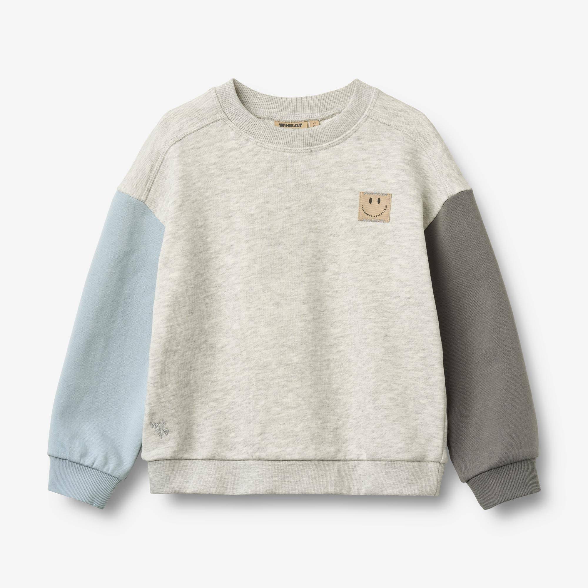 WHEAT® - Sweatshirt Lennon Badge - light melange grey - Str 140.