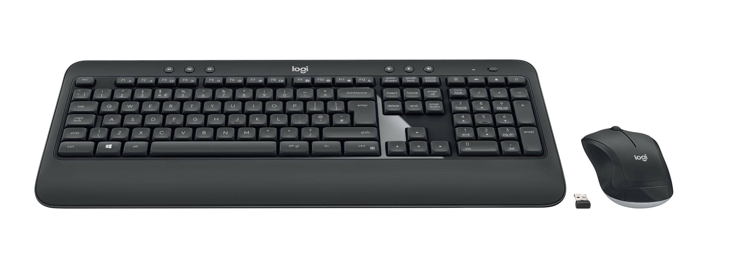 Logitech Advanced MK540 tastatur Mus inkluderet USB QWERTY Nordisk Sort, Hvid