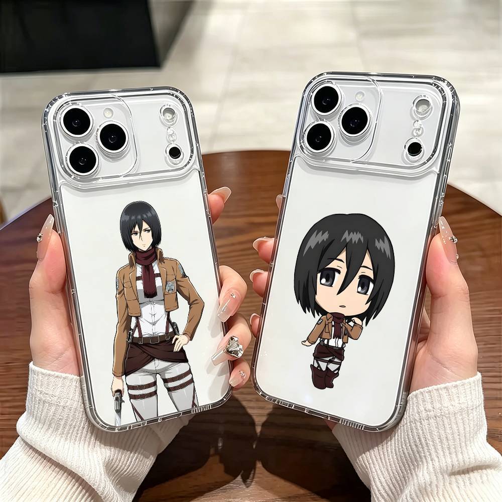 Mikasa Ackerman Attack on Titan  Phone Case Transparent Silicone Soft For iPhone 17 16 15 14 13 12 11 Mini Pro Max Plus