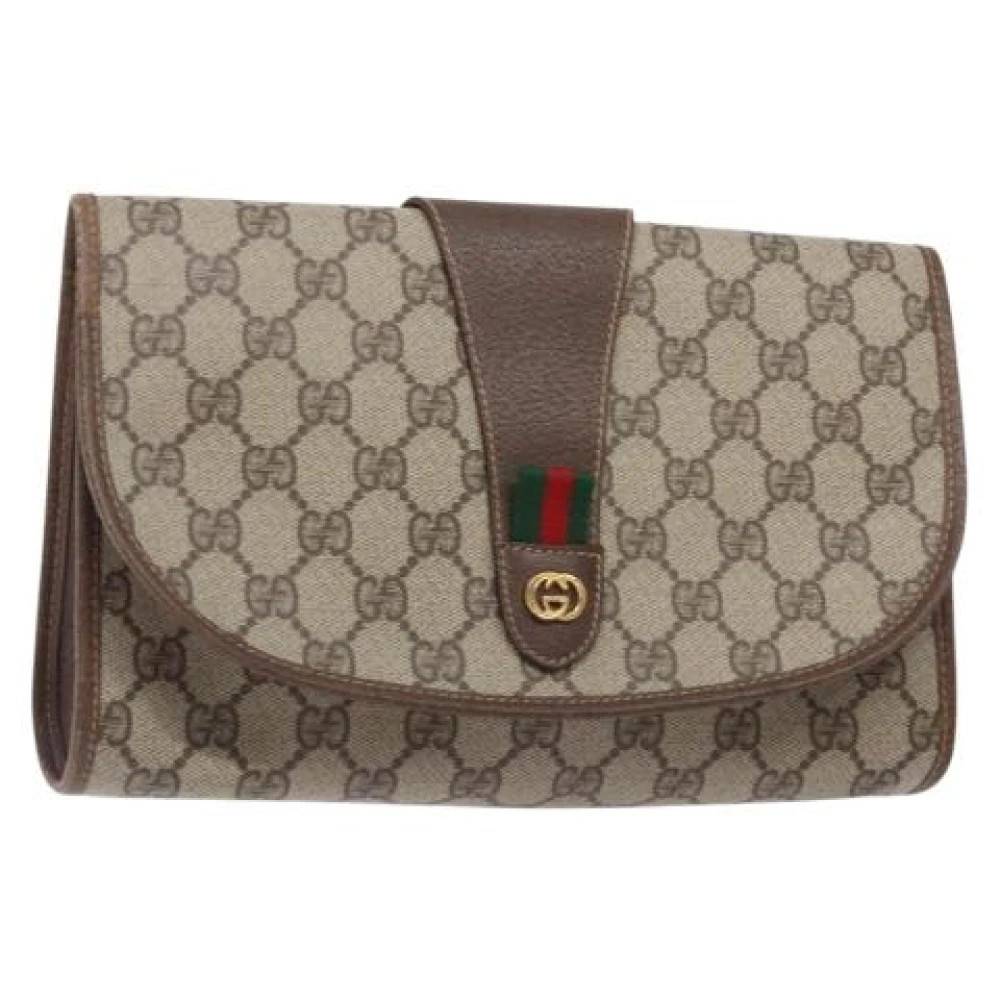 Gucci Vintage Pre-owned Laeder clutches - Vintage - Dame - Beige - ONE SIZE - Uld