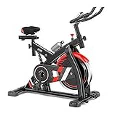 Magnetisk motionscykel upprätt träningscyklar stationär cykel med justerbart säte för hemmakontoret träning med iPad-montering, tyst remdrift
