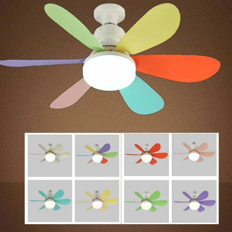 40W 20 tum LED Fläktlampa Takfläkt Ljudlös Utomhus Takfläkt 6 Blad med Fjärrkontroll & Timer för Kontor Sovrum Kök svart