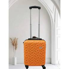 Fashionable Textured Cabin Suitcase WIZZAIR 40x30x20 ABS - Orange - 18 inch