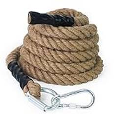 Aoneky Gym Klätterrep med Karbinhake - 30/40/50mm, 3-9M, Jute Sportrep för Styrketräning Muskelträning Kraftträning, Tillbehör för Hem Gym (40mm x 9M)