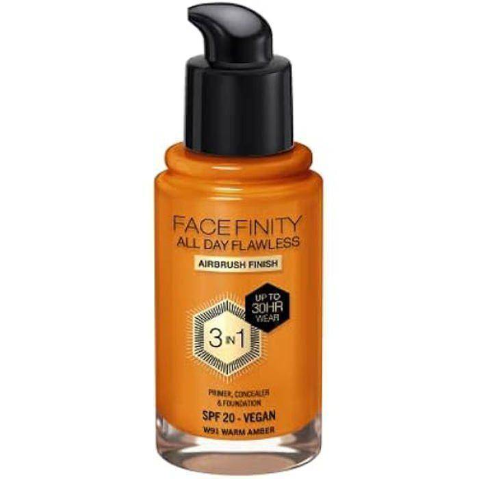Foundation - MAX FACTOR - Facefinity All Day Flawless - W91 Warm Amber - 30 ml - SPF 20