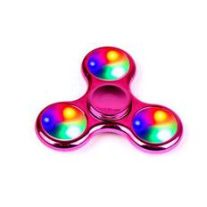 Star Shine Transparent Crystal LED Fidget Hand Spinner Stress Relief Toy Triangel Single Finger Gyro