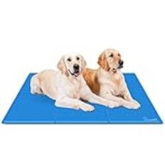 Pecute kylmatta för hund, Extra stor 140 x 90 cm, hållbar kylmatta för husdjur, giftfri gel, självkylande dyna, perfekt för hundar, katter när det är varmt på sommaren