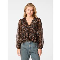 Neo Noir Timmy Leo Blouse Kvinde Leopard Langærmede Bluser Str 40 - hos Magasin