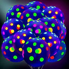 20 st - Neonprickiga ballonger som lyser i mörkret, Neon UV Blacklight latexballongdekoration, UV neonballong, Neonprickiga ballonger neonfestballonge - Multifärgad (10 st,20 st,1 st)