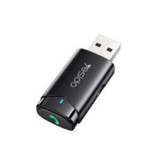 Yesido USB-A Bluetooth 5.0 til 3.5mm AUX-sender – Sort