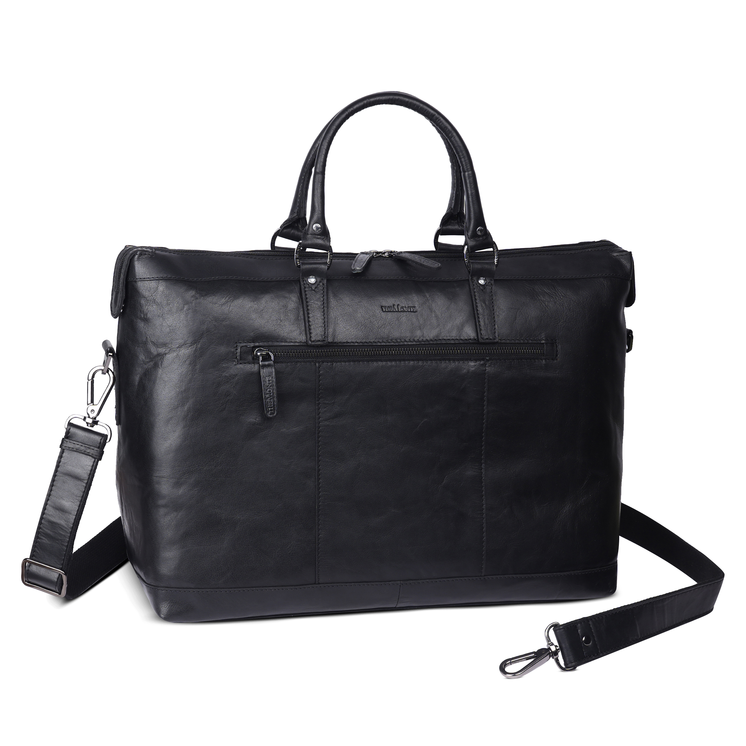 The Monte Berg Weekendbag i Skinn 14" Svart