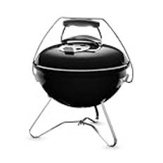Weber Smokey Joe Premium Kolgrill, Ø 37cm grillyta, portabel BBQ-grill med praktiskt bärhandtag, BBQ med porslinsemaljerad lock & gryta - Svart (1121004)