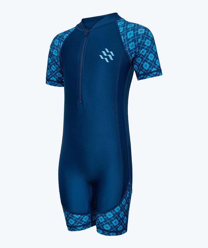 Watery UV-dragt til børn - Athena Kortærmet Rashguard - Mørkeblå - UV badetøj