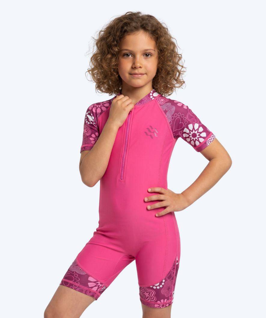 Watery UV dräkt för barn - Athena Kortärmad Rashguard - Rosa - UV kläder barn