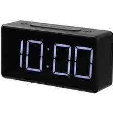Digital alarm ledd klocka snooze bordsklocka elektronisk klocka skrivbord väckarklocka usb timer kalendermätare - Svart