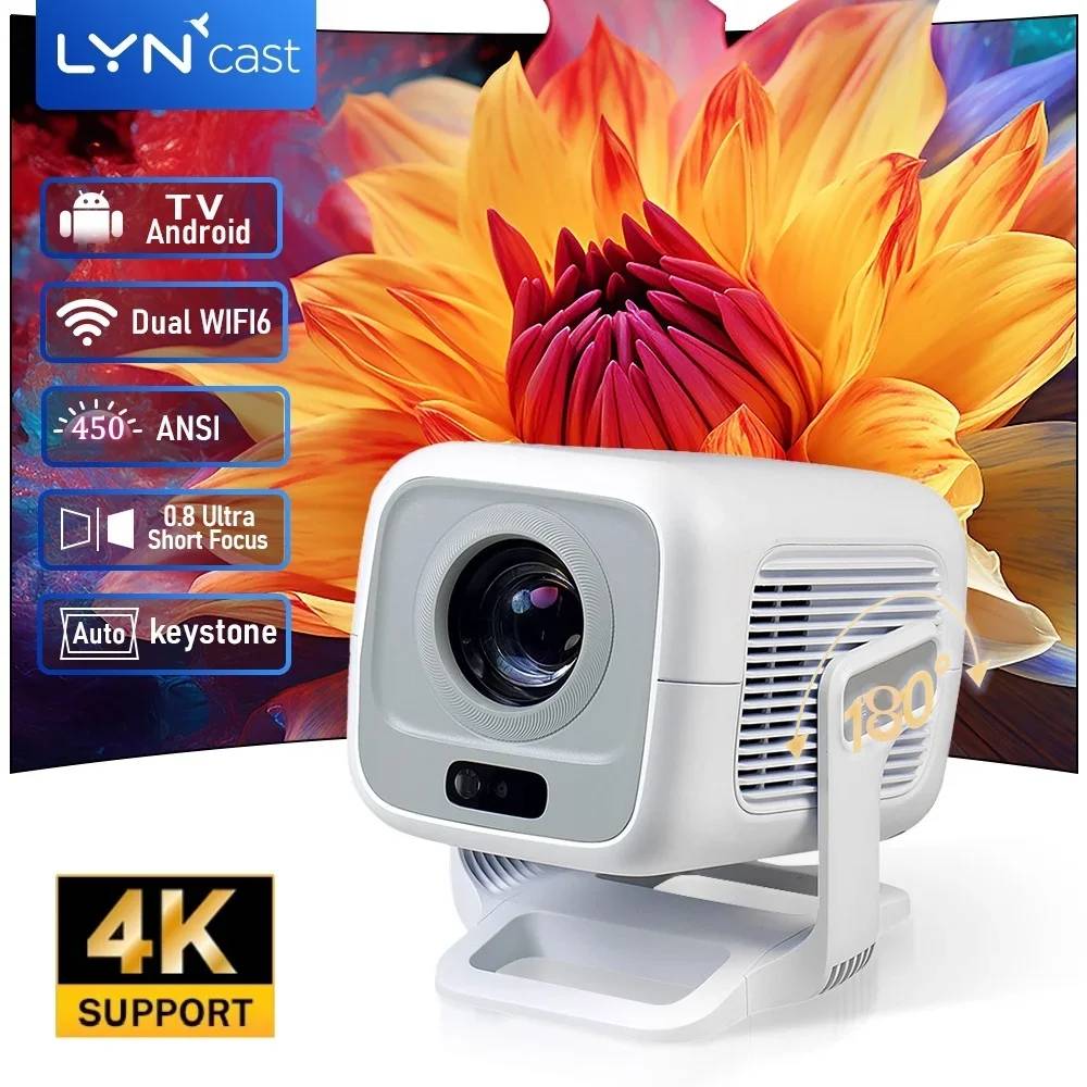Upgrated HY300 Projector Native 1080P Support 4K 450ANSI Projector X3AQ Wifi6 & BT5.4 Android 11.0 System Beamer Portable Cinema