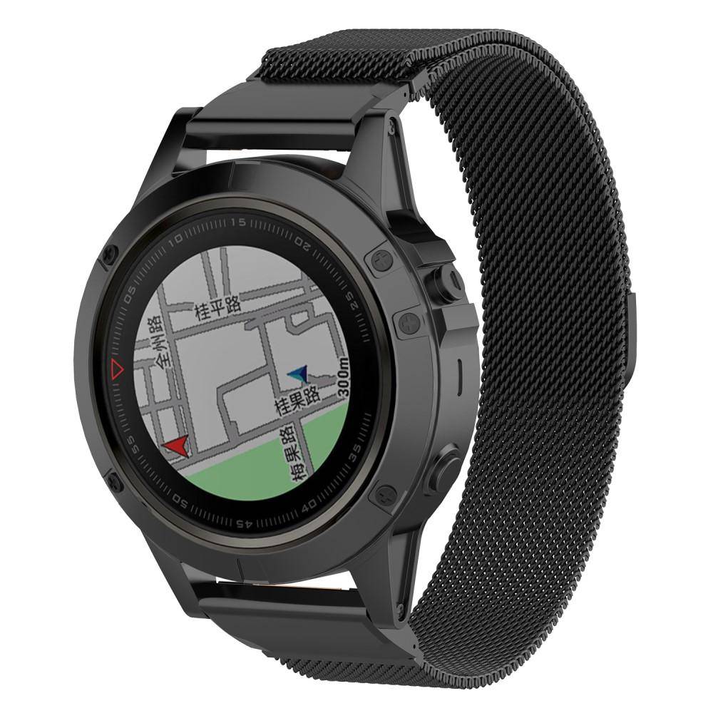 Armband Milanese Garmin Fenix 8 Pro 51mm Svart