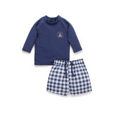 Purebaby Purebaby Blue Marine Board Short & RashieShort Sets