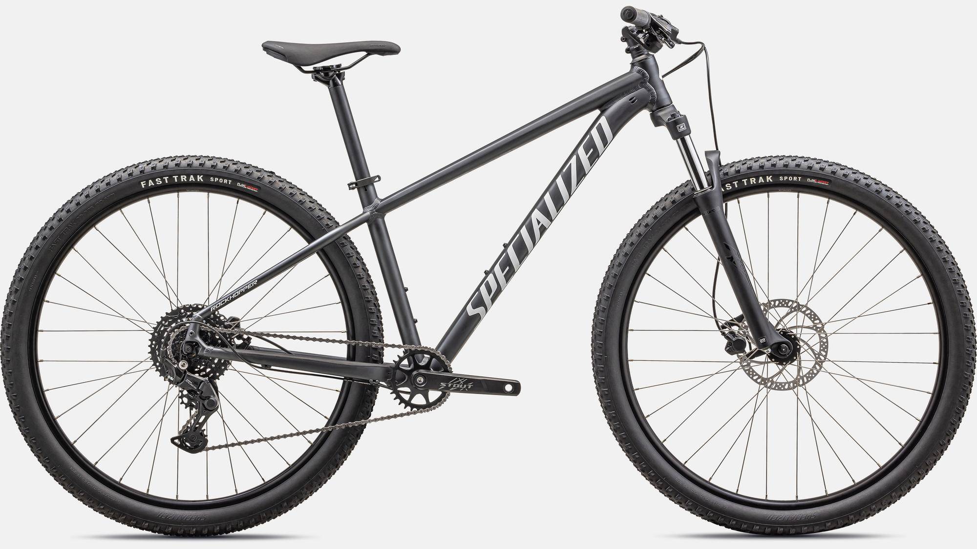 Specialized Rockhopper Sport 2024 - Shimano Altus 2x9sp - Specialized alloy - 008 / XL / SATIN BLACK LIQUID METAL / WHITE (XL)
