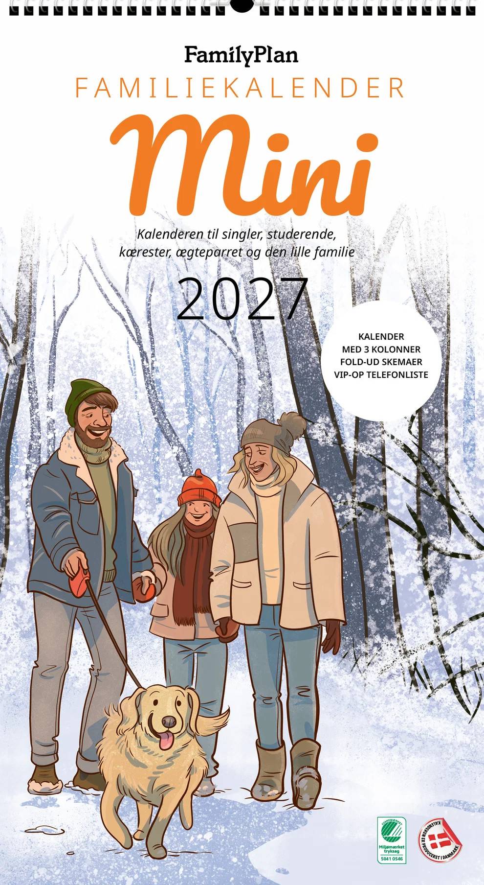 FamilyPlan Familiekalender MINI 2027 - 3-pers.