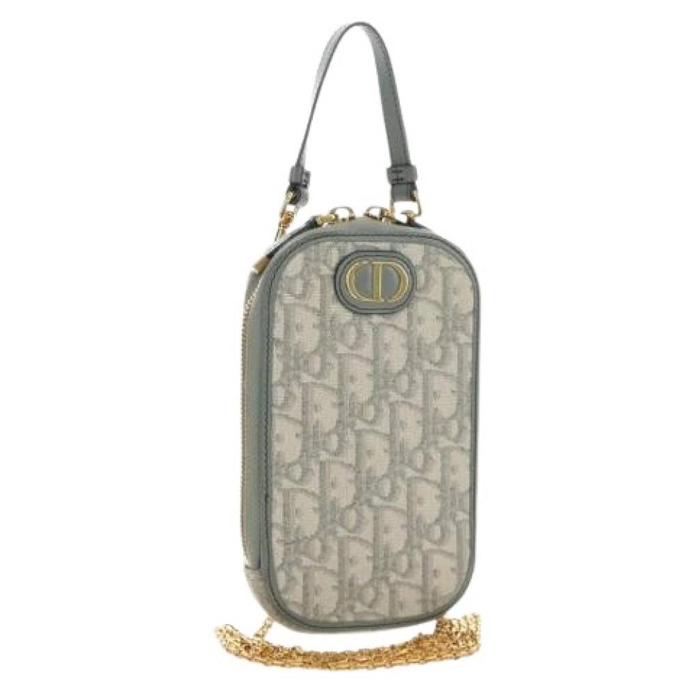 Dior Vintage Pre-owned Vintage Trotter Canvas Shoulder Bag - Vintage - Dame - Grå - ONE SIZE - Uld