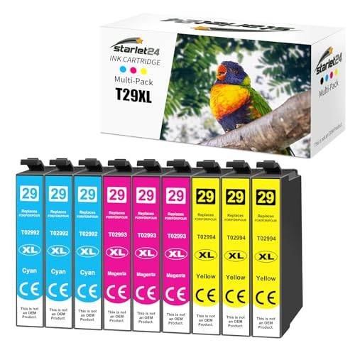 Starlet24 29XL bläckpatroner kompatibla med Epson 29XL multipack för Expression Home XP-235 XP-245 XP-342 XP-332 XP-352 XP-345 XP-442 XP-445 XP-432 XP-335 XP-435 XP-247 (3 cyan 3 magenta 3 gul )