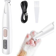 Hundeklipper til hundepoter, lydsvag pote-trimmer med LED-lys, vandtæt poterager, pote-trimmer til hunde, katte, poter, øjne, ansigt, krop
