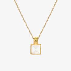 Hot Diamonds Calm 18ct Gold Plated Mother Of Pearl Diamond Square Pendant Necklace DP896