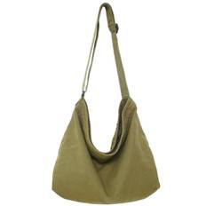 Eterglam Vintage Canvas Tote Bag with Shoulder or Crossbody Bag for and Outdoors Zipper, Commuting, School, (Green) grön