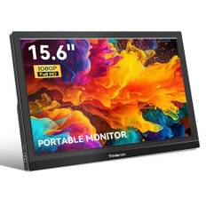 Thinlerain Portable Monitor 15,6 Zoll 1920 x 1080 FHD Tragbarer Gaming Monitor, HDMI, Typ-C, USB-C Anschlüsse, für MacBook, PC, Laptop, Raspberry Pi, Xbox, PS4, eingebauter Lautsprecher