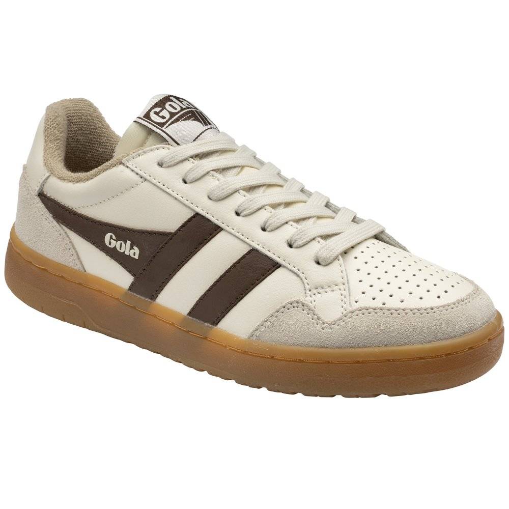 Gola Eagle 86 Womens Trainers Colour: OFF WHITE/DARK BRO L, Size: 3
