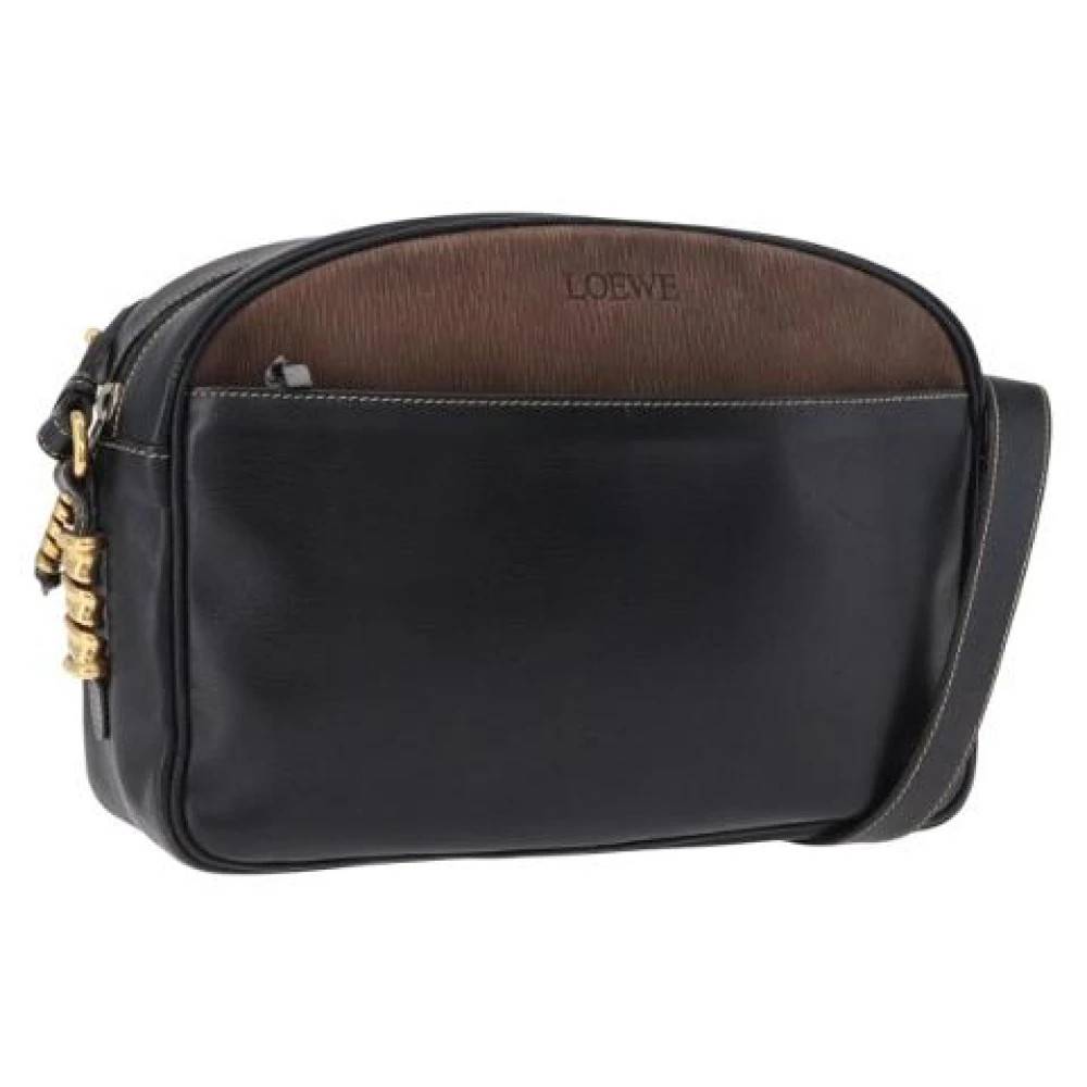 Loewe Pre-owned Pre-owned Læder Skuldertaske - Vintage - Dame - Sort - ONE SIZE - Uld