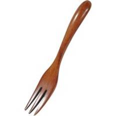 Naturliga trägafflar tre tänder 15cm gaffel med slingrande kökstillbehör mathjälp guide i japansk stil bordsservis bordsgaffel