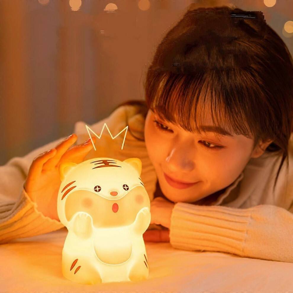 Söt nattlampa för barn - Silikon Lion LED nattlampa, föräldraljus, flickor, pojkar, barngåvor