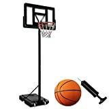 XMTECH Basketkorg med stativ, hjul, basket och pump, justerbar höjd 1,35–3,05 m basketställ, basketanläggning, basketkorgar för barn vuxna, utomhus och inomhus