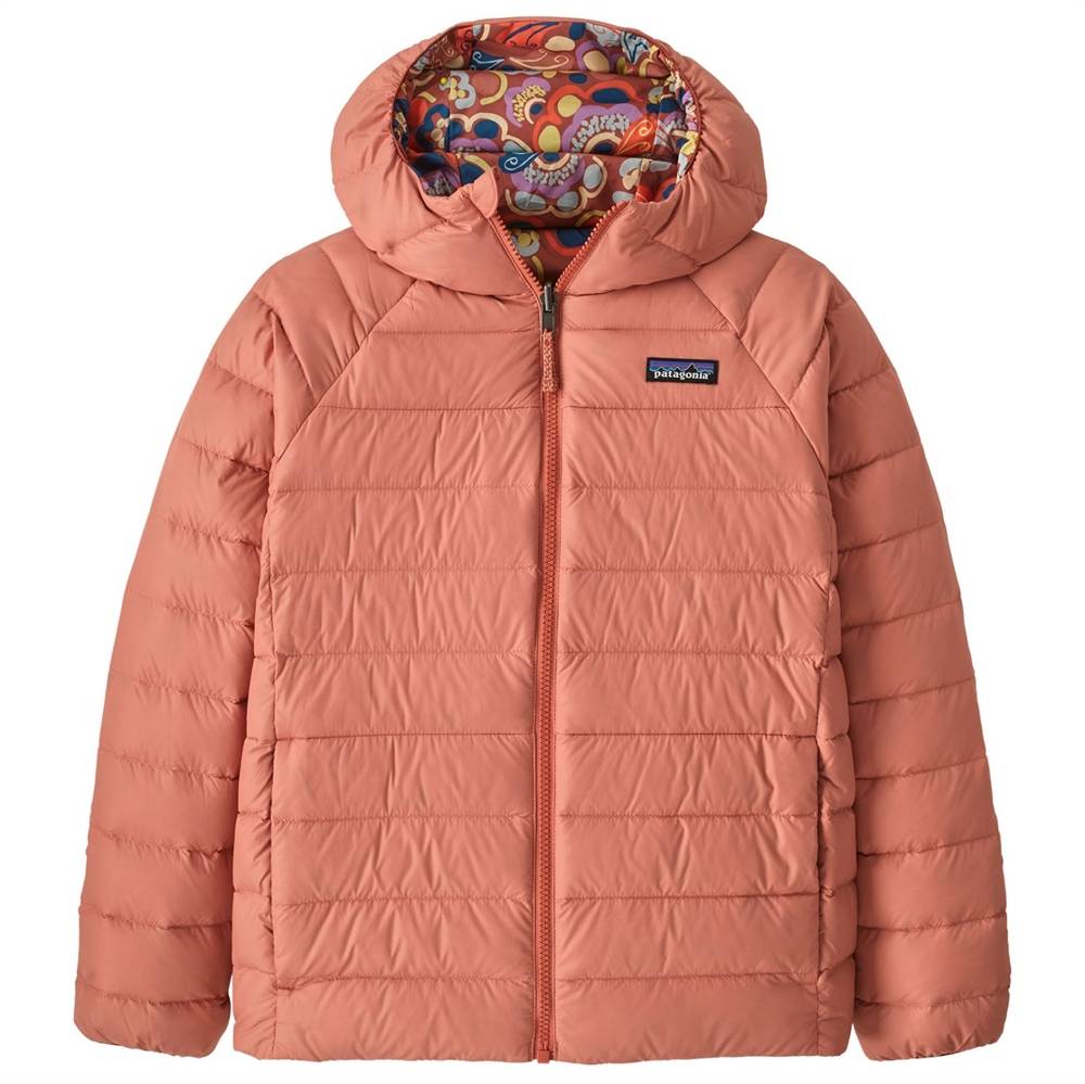 Patagonia Kids Reversible Down Sweater - River River: Potters Red.