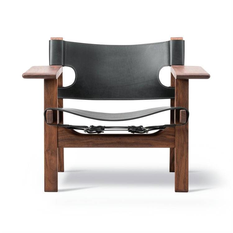 Fredericia Furniture Den Spanske Stol BM 2226 Leather Black / Walnut Oiled