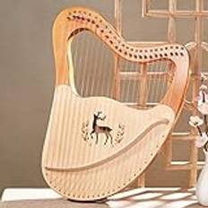 Lyre Harp 32 Strings Mahogny Wood String Instrument, med EVA-bärväska, Stämnyckel, Reservsträng, Engelsk bruksanvisning, för nybörjare som älskar musik